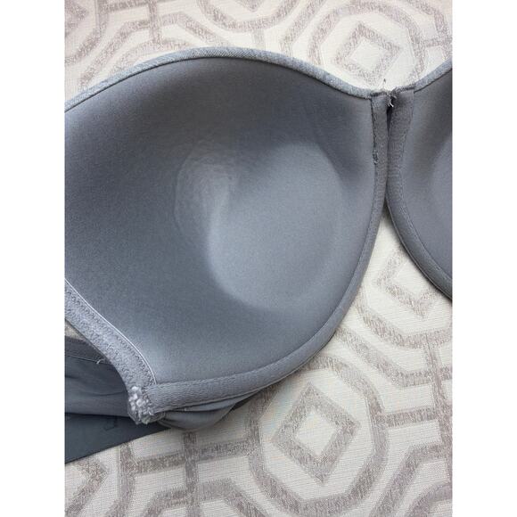 Cacique Boost Plunge Bra Gray Size 44D Push-Up Underwire Lightly Lined Support - Picture 4 of 7